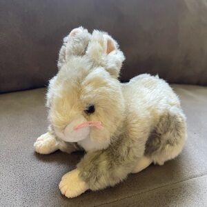 TY Binksy Plush Bunny Plush Toy - Cream and Gray  6”